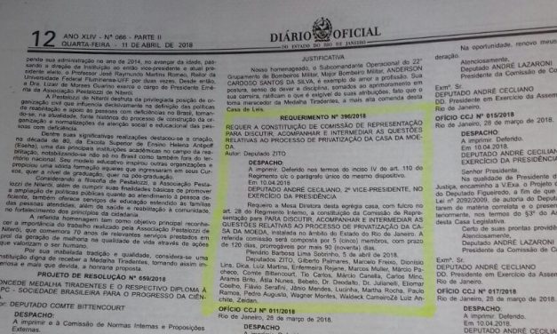 ALERJ cria Comissão de Representação para rediscutir plano de privatização