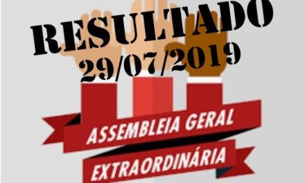 Resultado da Assembleia geral extraordinária, sobre PDV, em 29/07/2019