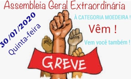 EDITAL DE CONVOCAÇÃO  ASSEMBLEIA GERAL EXTRAORDINÁRIA, DIA 30/01/2020 -QUINTA-FEIRA