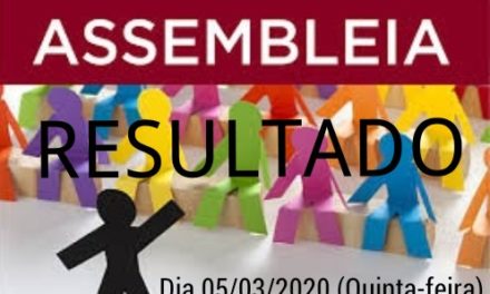 Resultado da Assembleia geral extraordinária realizada em 05/03/2020