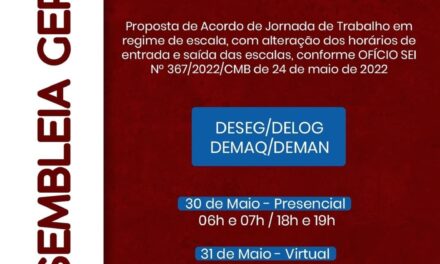 RESULTADO DA ASSEMBLEIA SOBRE JORNADA DE TRABALHO EM REGIME DE ESCALA, COM ALTERAÇÃO DE HORÁRIO